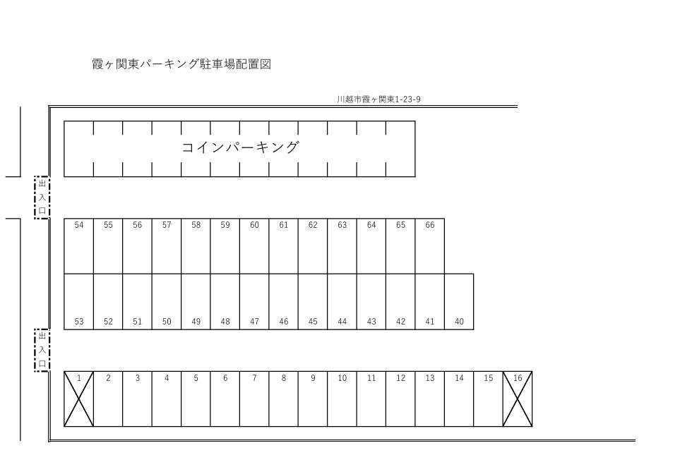 霞ヶ関東パーキングの駐車配置図