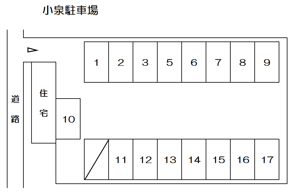 小泉駐車場の駐車配置図