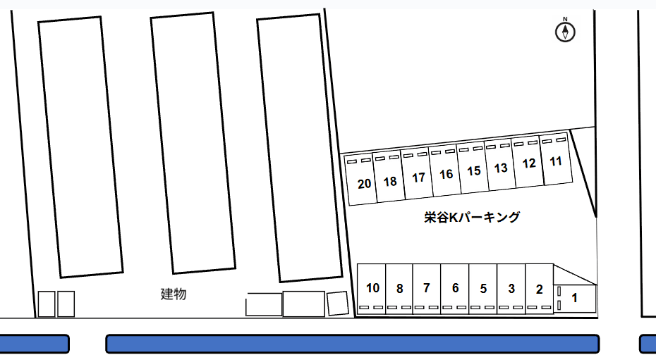 栄谷Ｋパーキングの駐車配置図