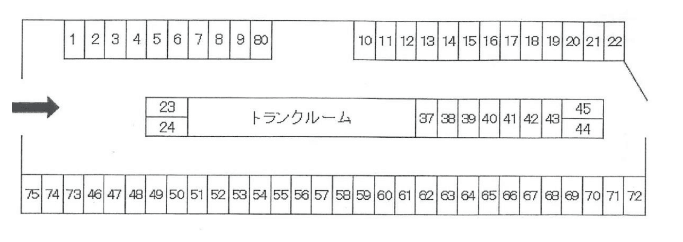 Ｔ・Ｔﾊﾟｰｷﾝｸﾞの駐車配置図