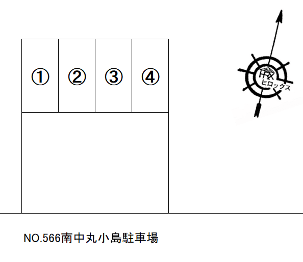 南中丸小島駐車場の駐車配置図