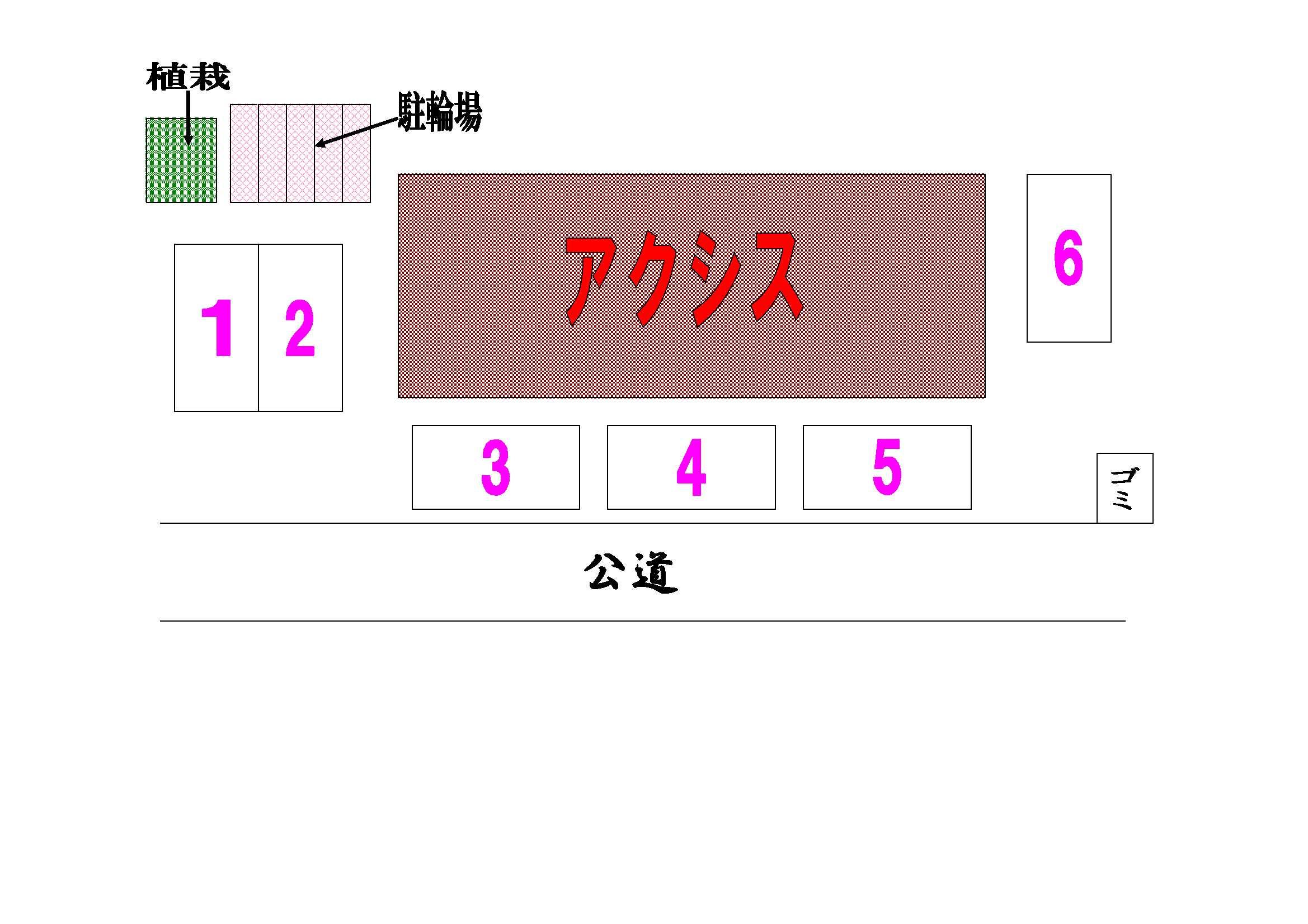 アクシス駐車場の駐車配置図
