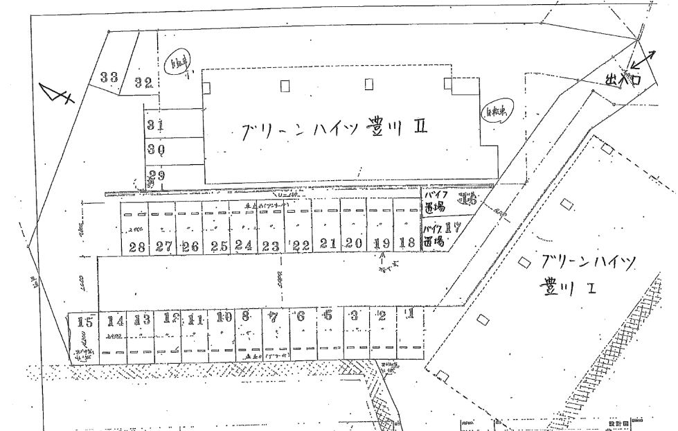 グリーンハイツ豊川Ⅰの駐車配置図