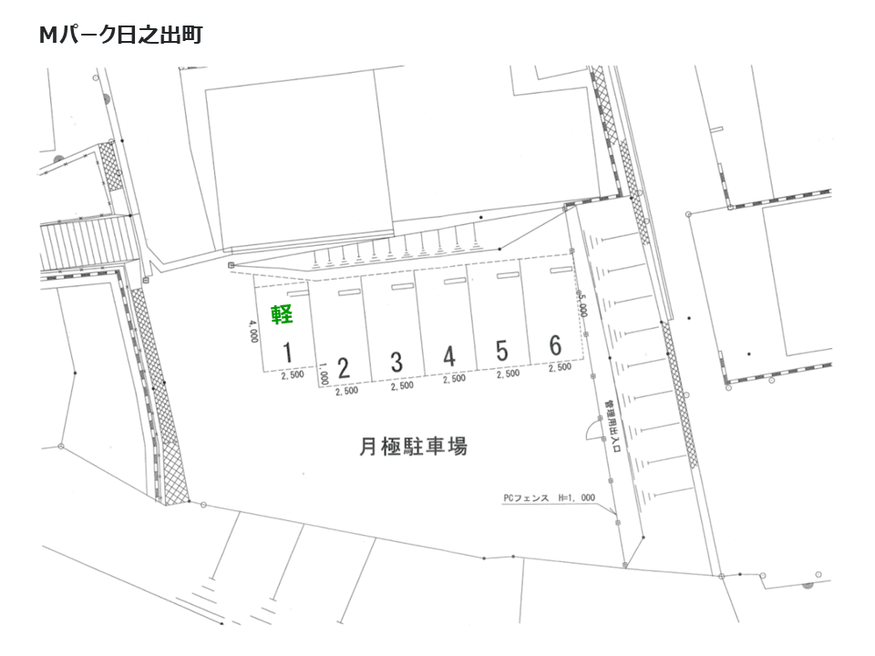 Ｍパーク日之出町の駐車配置図