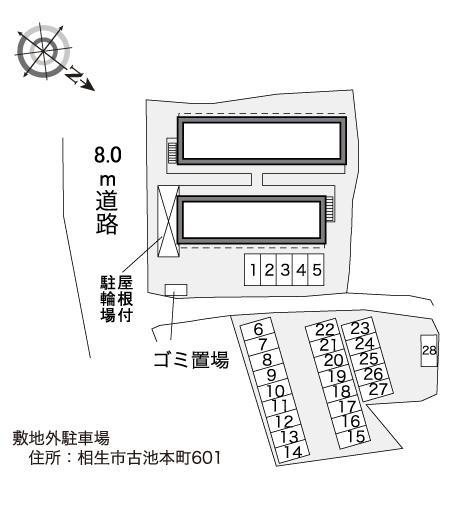 蓮池(31386)　敷地外駐車場の駐車配置図
