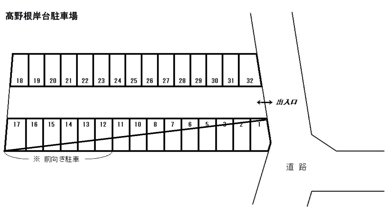髙野根岸台駐車場の駐車配置図