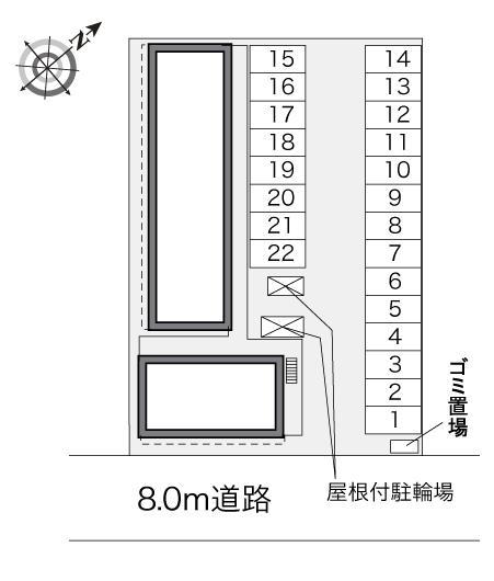 メゾンドゥ　ベルヴュ(31666)の駐車配置図