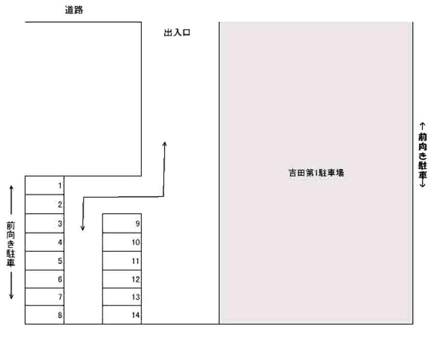 吉田第２駐車場の駐車配置図