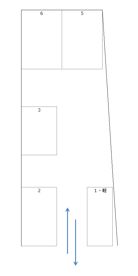 観音寺墓地・西駐車場の駐車配置図