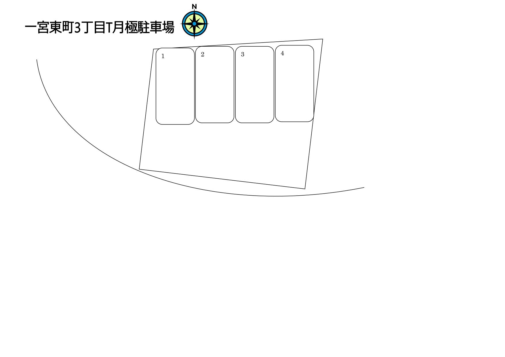 一宮東町３丁目Ｔ月極駐車場の駐車配置図