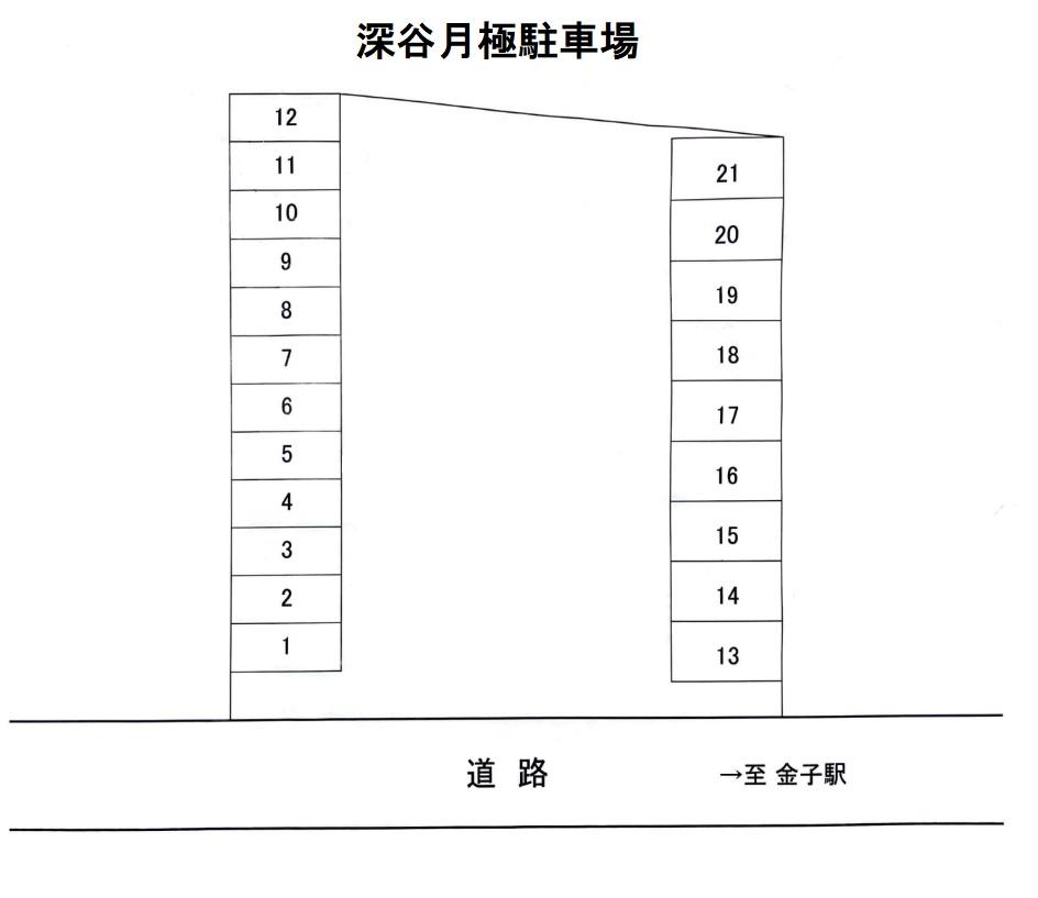 深谷月極駐車場の駐車配置図