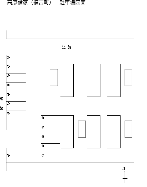 髙原駐車場の駐車配置図