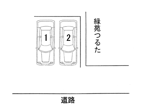 緑苑鶴田パーキングの駐車配置図