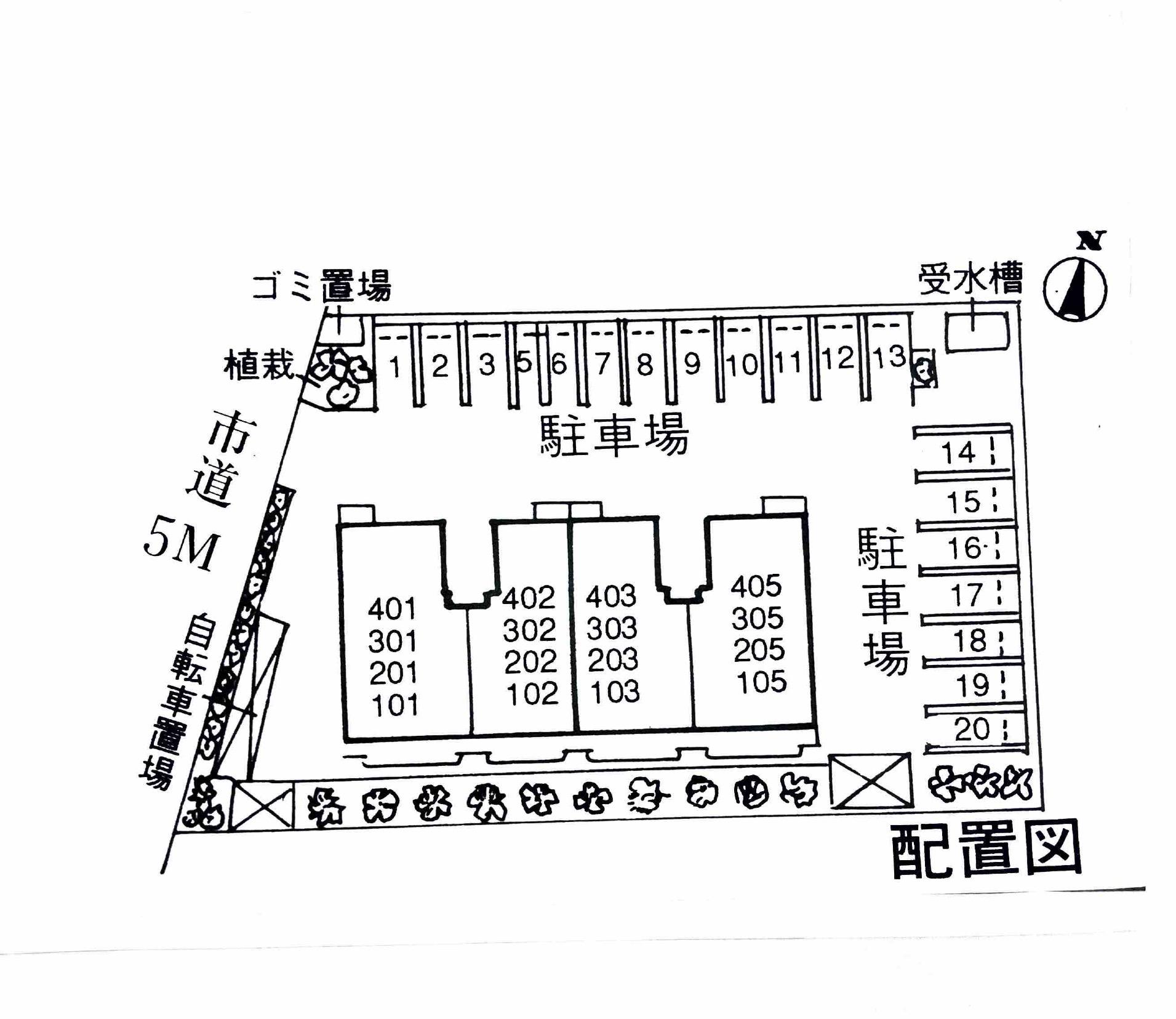 メゾンエトワールの駐車配置図