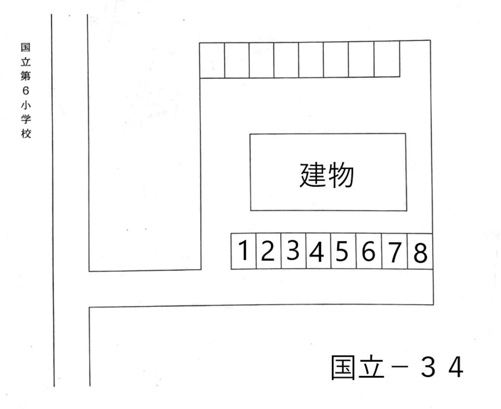 JA国立－３４の駐車配置図