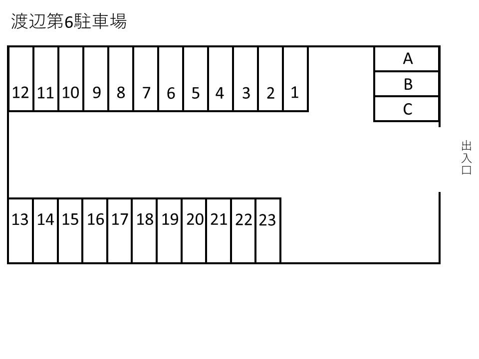 第6渡辺駐車場の駐車配置図