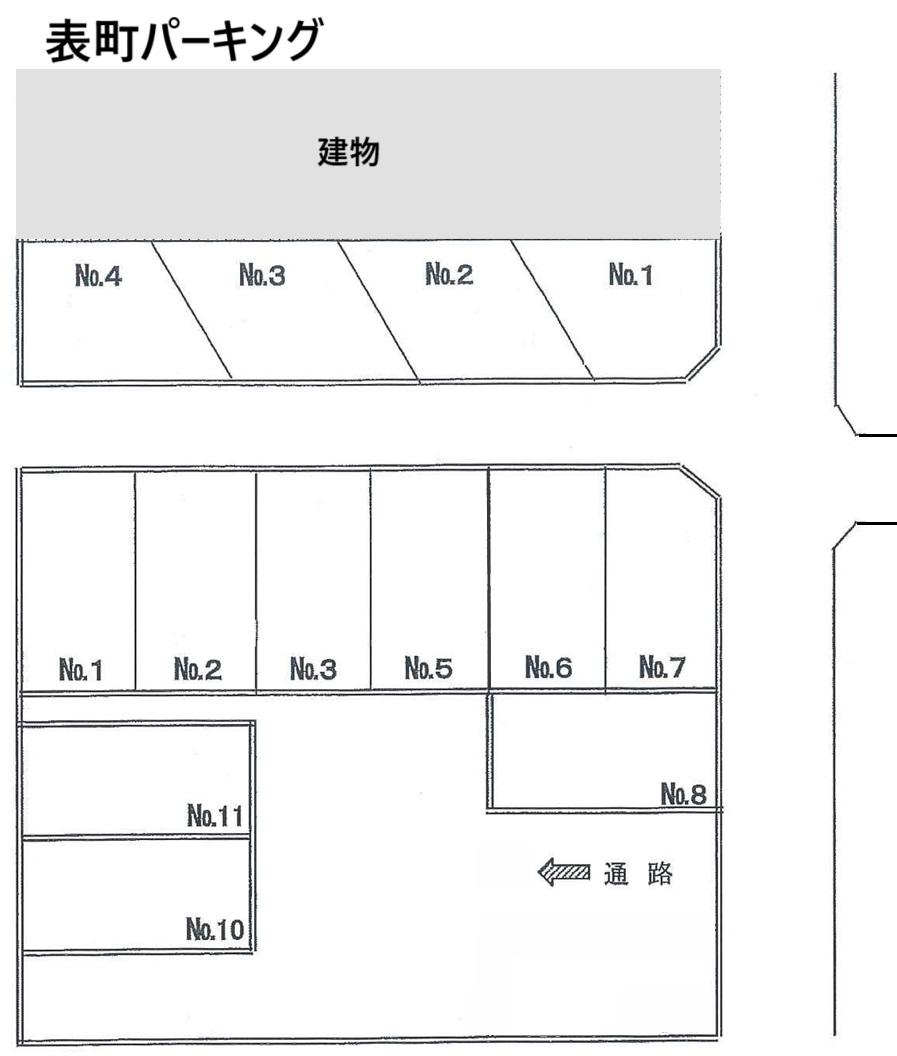 表町パーキングの駐車配置図