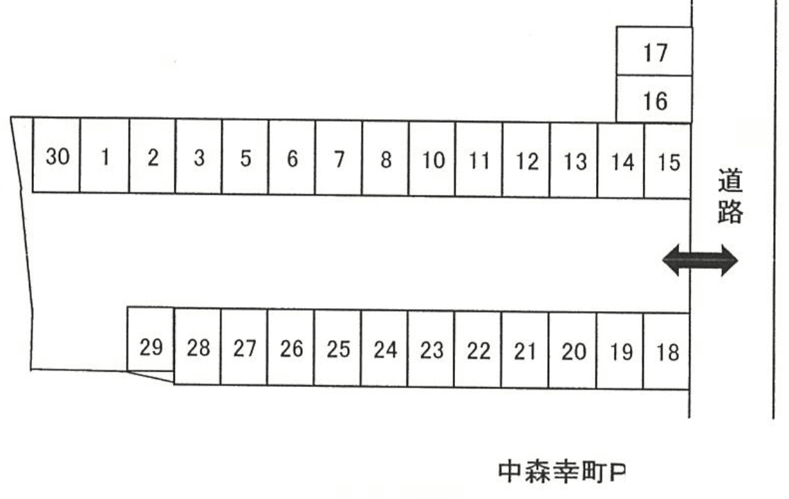 中森幸町Ｐの駐車配置図