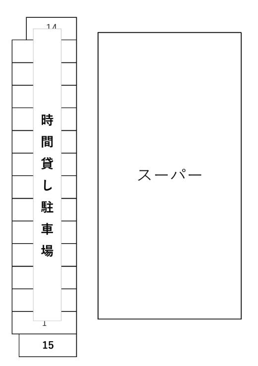東中浜駐車場の駐車配置図