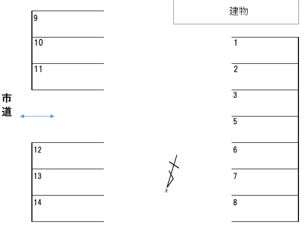 松浜6丁目貸駐車場の駐車配置図