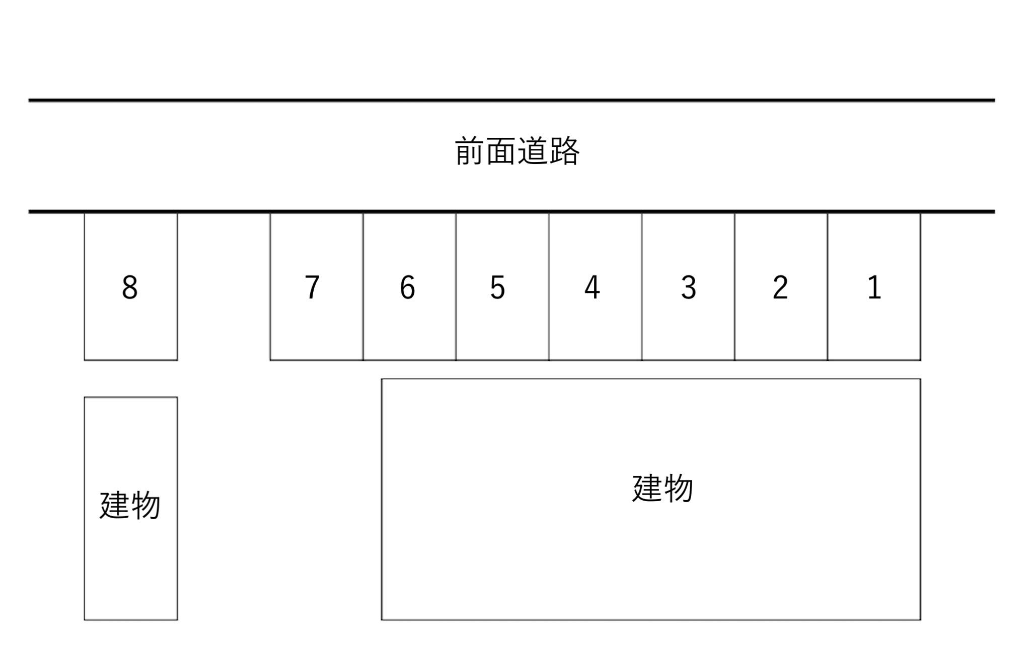 皆賀４丁目１４ガレージの駐車配置図