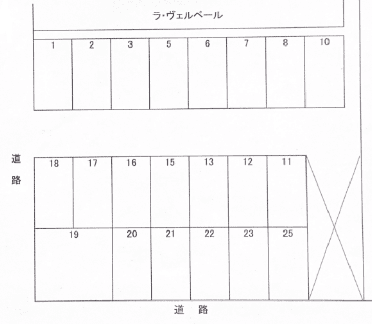 中島正之様駐車場の駐車配置図