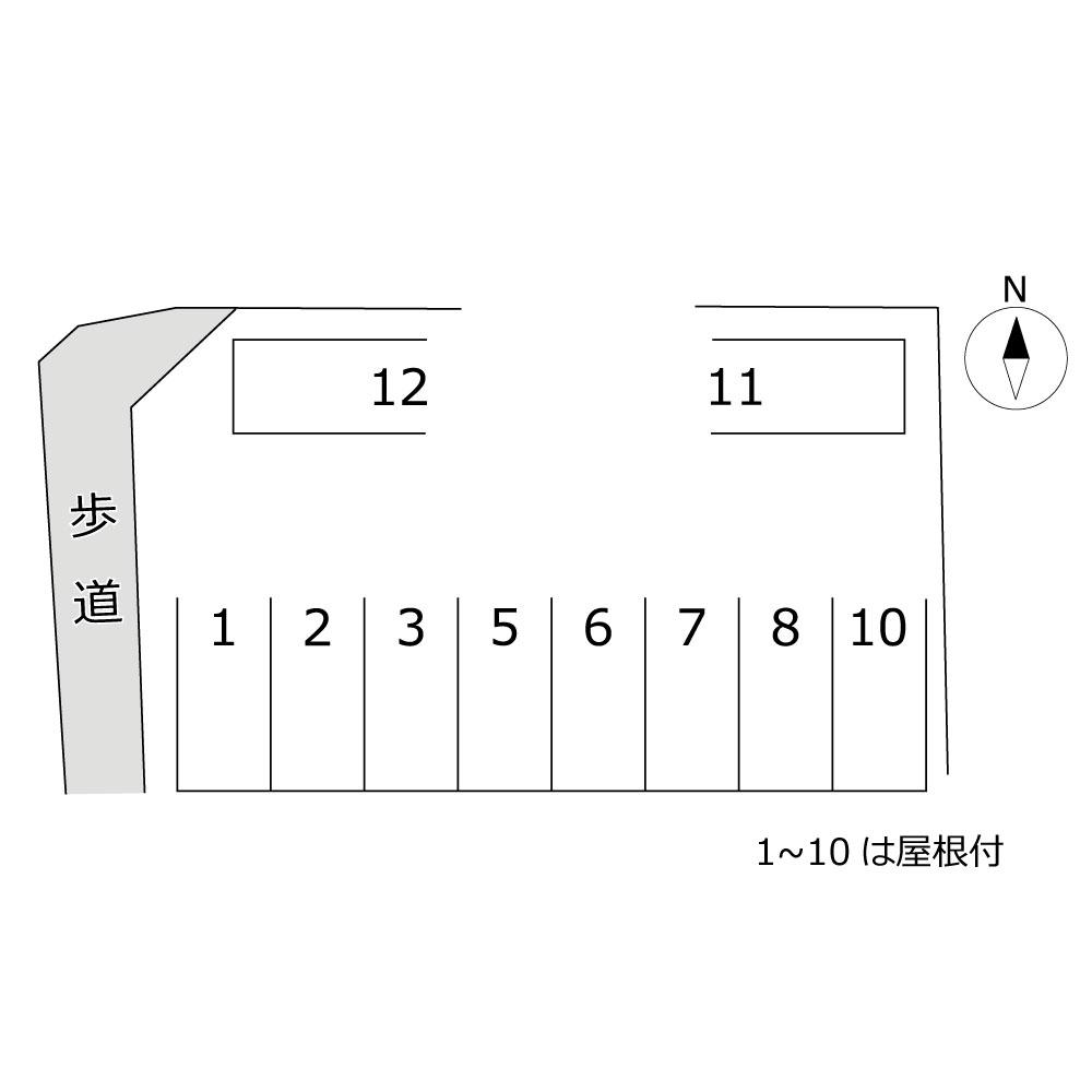 529二女子町駐車場の駐車配置図