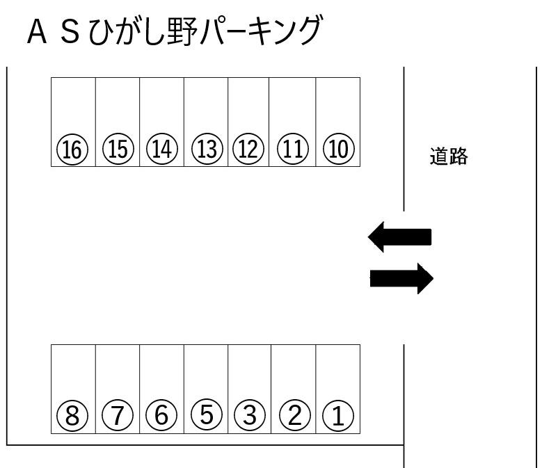 ＡＳひがし野パーキングの駐車配置図