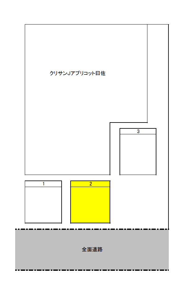 クリサンＪアプリコット曰佐の駐車配置図