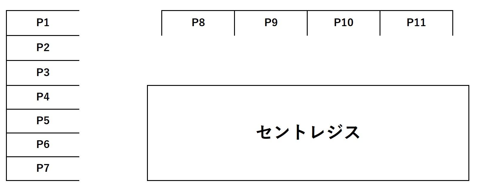 セントレジス　駐車場の駐車配置図
