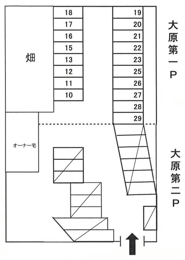 大原第一Ｐの駐車配置図