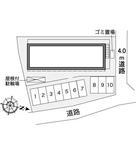 コンフォート佐藤(36854)　敷地外駐車場の駐車配置図