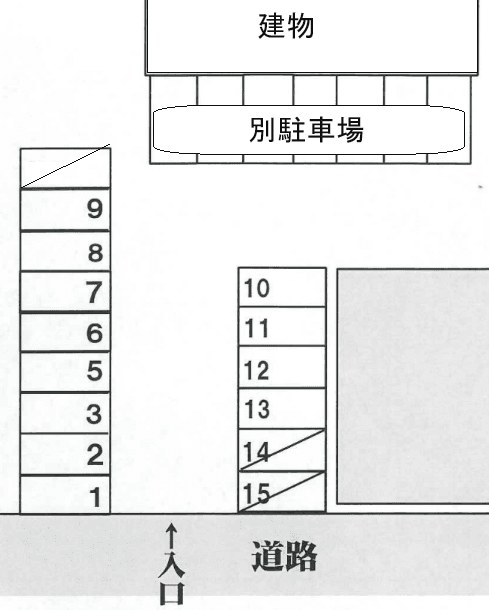 サンクリークスⅢ駐車場の駐車配置図