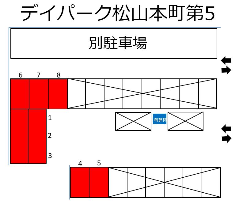 デイパーク松山本町第5の駐車配置図