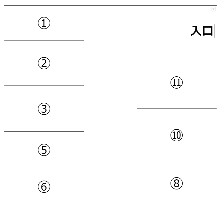 光風台駐車場の駐車配置図