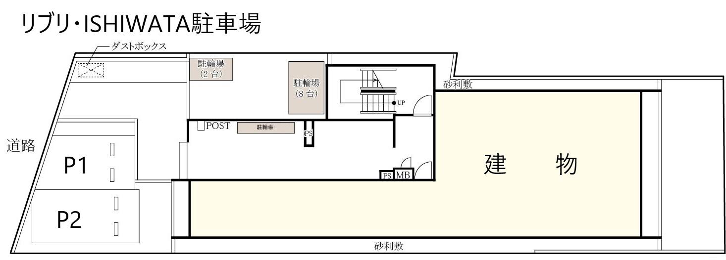 リブリ・ISHIWATA駐車場の駐車配置図