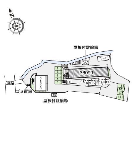 清瀧Ｂ(36099)の駐車配置図