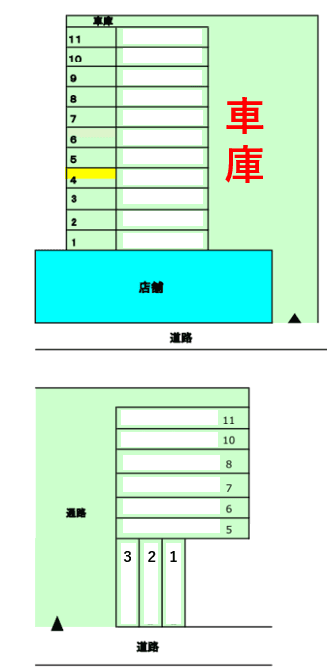 池川パーキングの駐車配置図