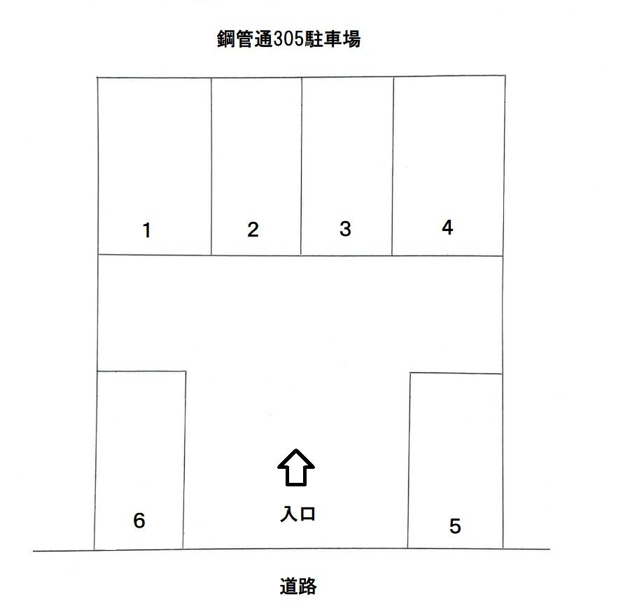 鋼管通305駐車場の駐車配置図