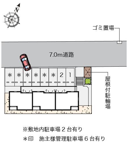 クレイノＫＩＹＯＭＩⅡ(57563)の駐車配置図