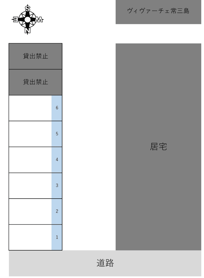 中常三島町２丁目Ｖパーキングの駐車配置図