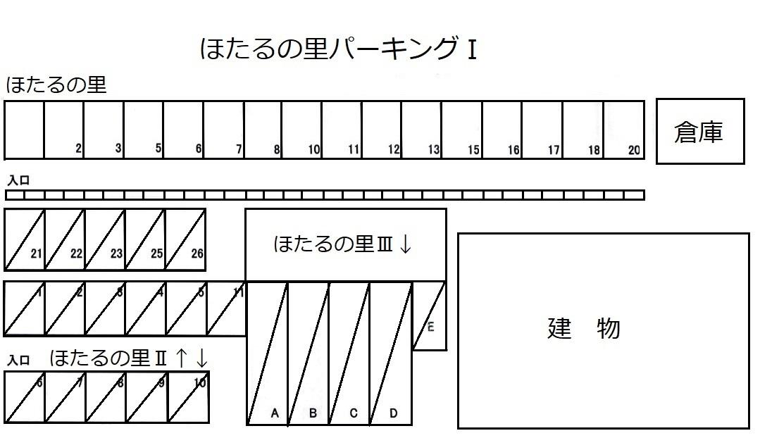 ほたるの里パーキングⅠの駐車配置図