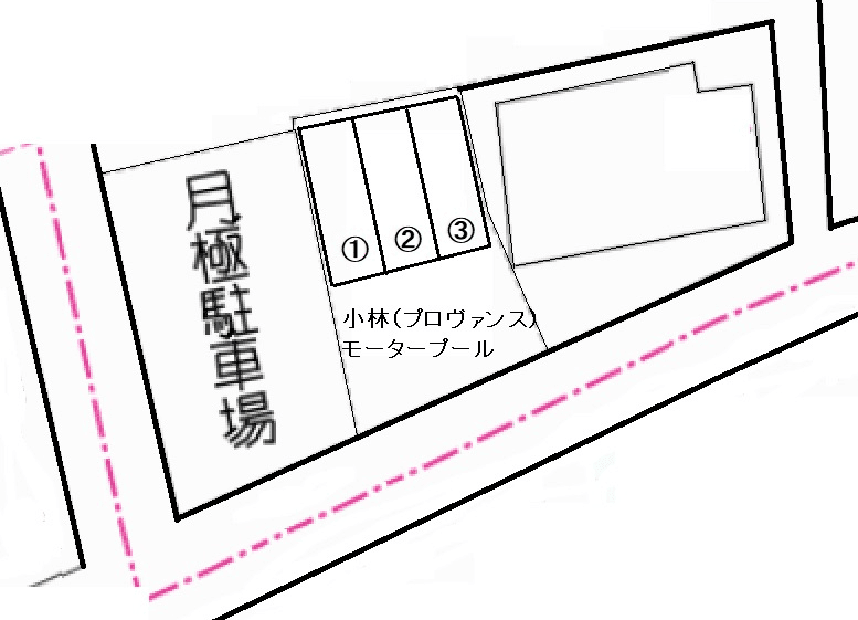 小林（プロヴァンス）モータープールの駐車配置図