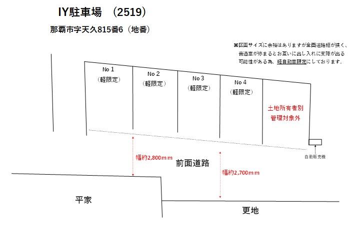 IY駐車場の駐車配置図