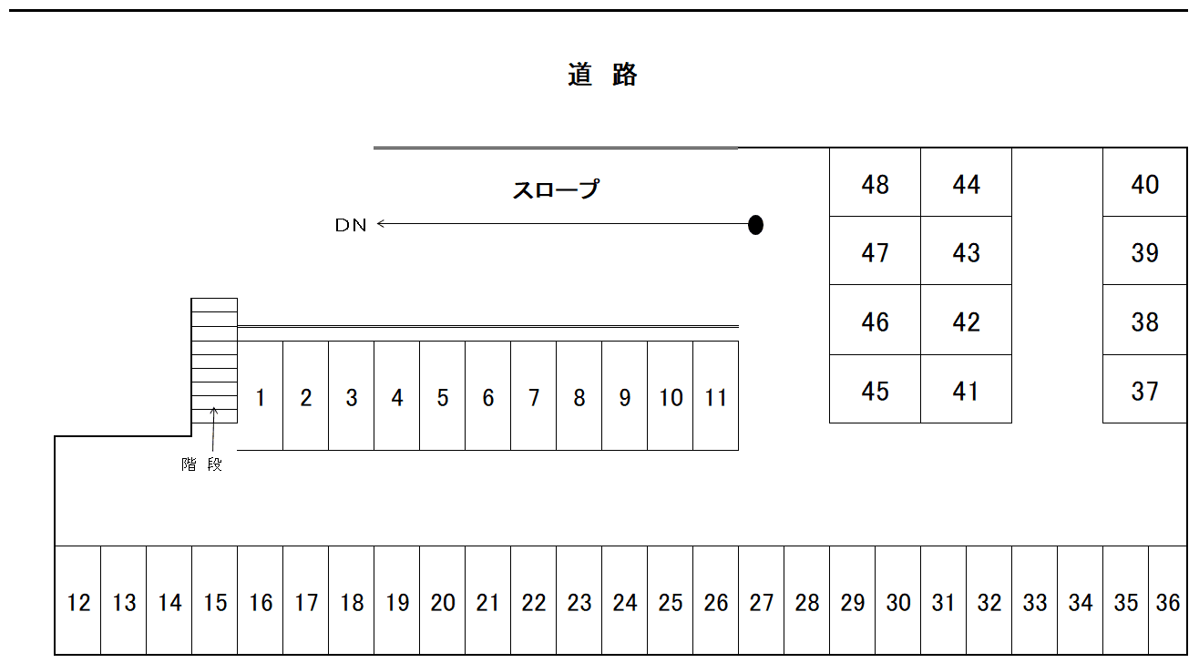 藤パーキング２階の駐車配置図
