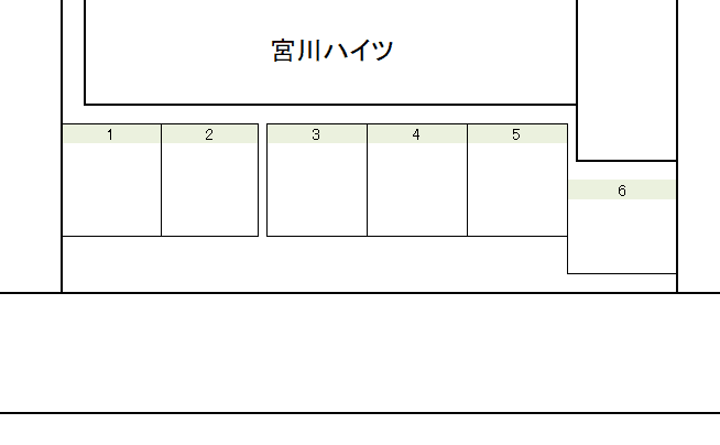 宮川ハイツ 月極駐車場の駐車配置図