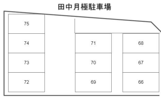 田中月極駐車場（平成２丁目・サンビレッジ平成）の駐車配置図