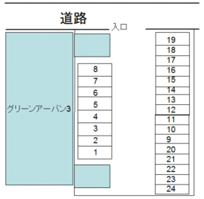 FKグリーンアーバン３号駐車場の駐車配置図
