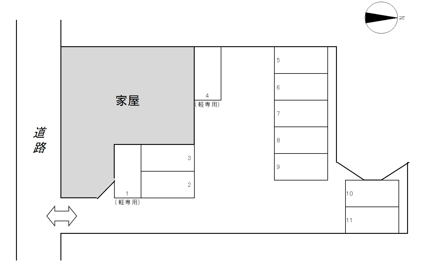 ＭＹＫ美崎駐車場の駐車配置図