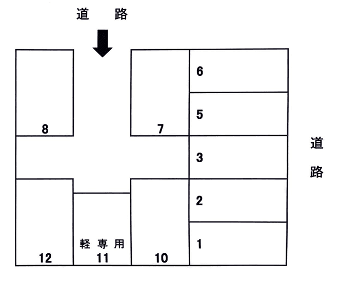 第2新日物見山パーキングの駐車配置図